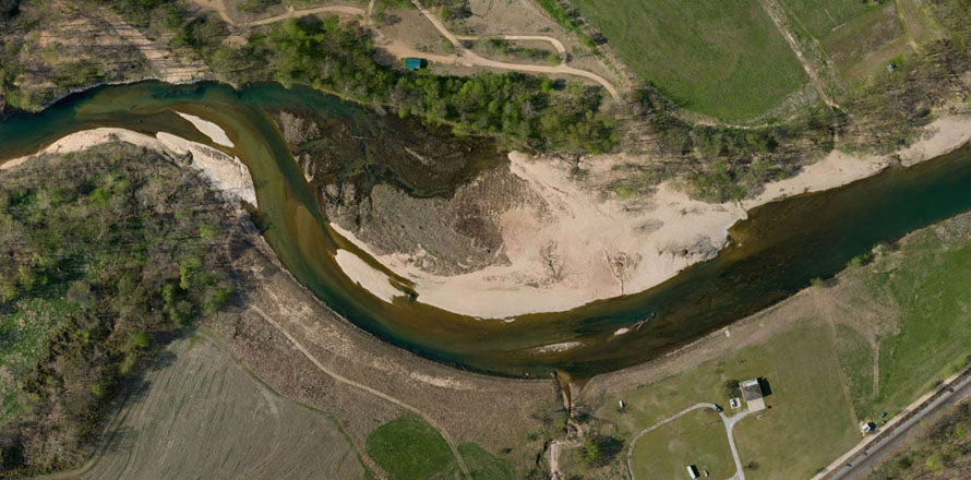 Drone Orthophoto of the TNC Elk River Streambank Stabilization at Noel, MO